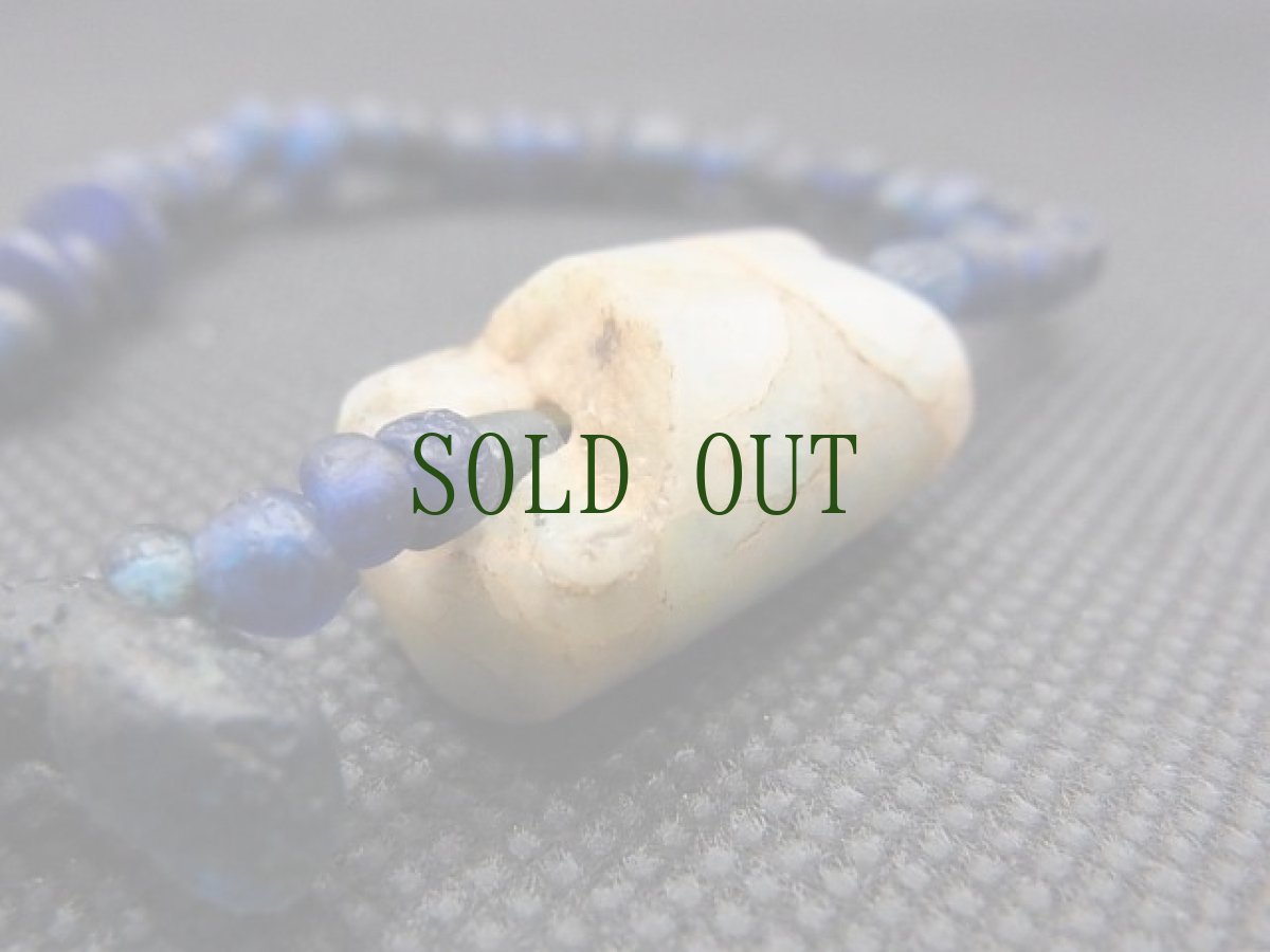 画像4: 古代アマゾナイトと瑠璃玉のブレスレット (4)