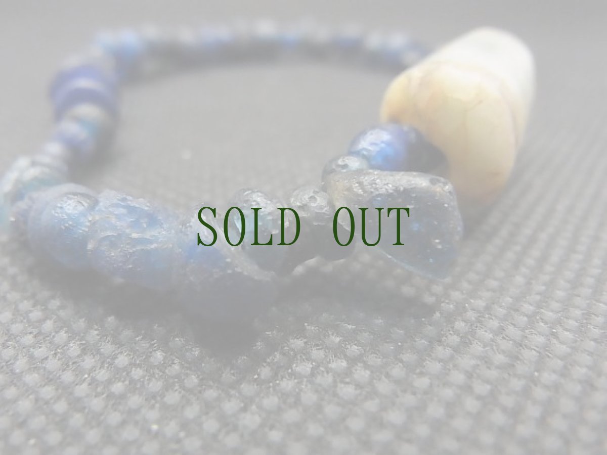 画像5: 古代アマゾナイトと瑠璃玉のブレスレット (5)