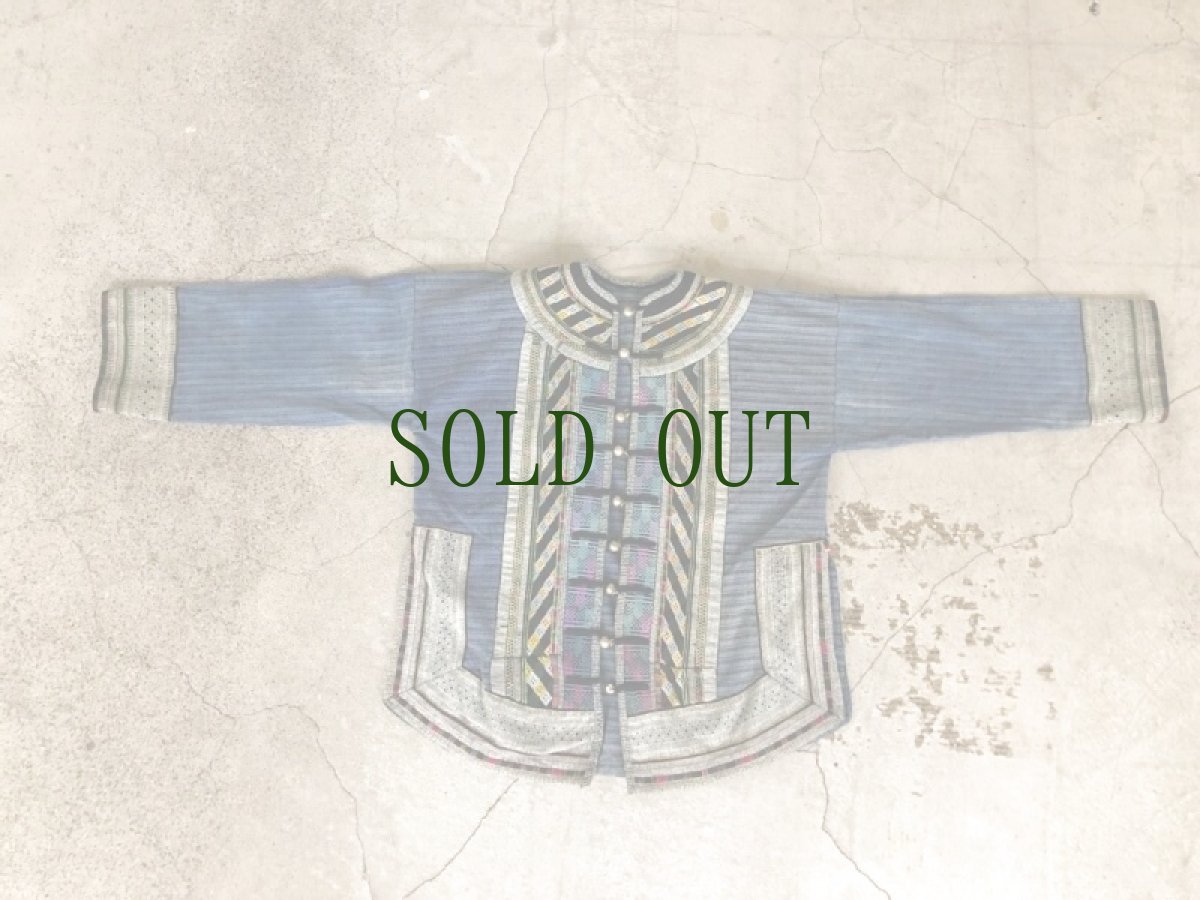 画像9: 雲南省麻栗坡县彝族（イ族）本藍染綿麻製（YI people’s traditional jacket） (9)