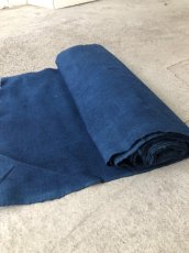 画像1: 貴州省ミャオ族　本藍染　手紬手織り木綿　反物　（約40cm×6m）　 (1)