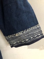 画像5: 本藍染ロング丈ジャケット　（貴州省ミャオ族　手紬手織り木綿）ドロップショルダー　 (5)