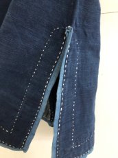 画像7: 本藍染ロング丈ジャケット　（貴州省ミャオ族　手紬手織り木綿）ドロップショルダー　 (7)