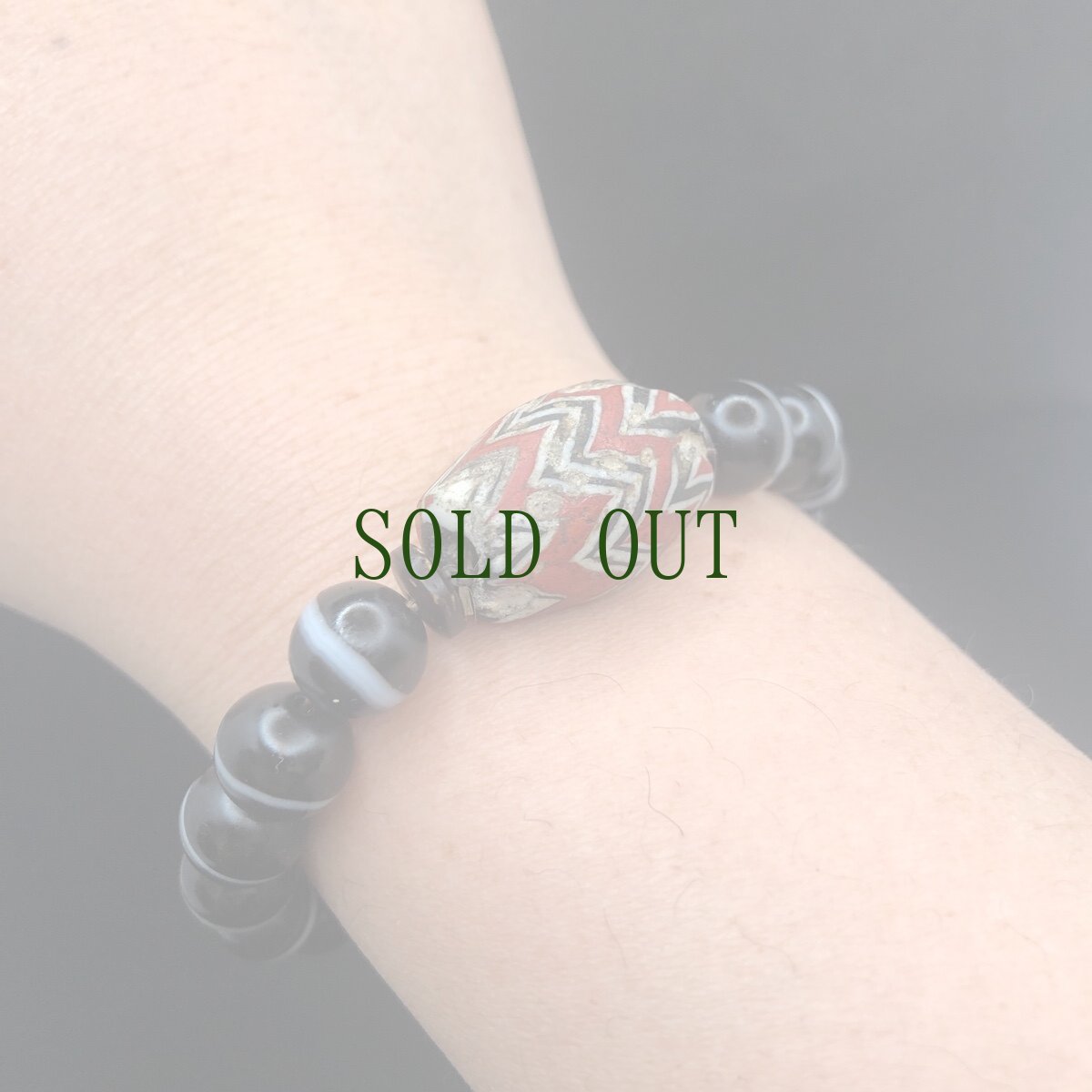 画像7: 古代トンボ玉（モザイク玉）とチベット薬師珠（ヴァイシャジャグル）のブレスレット）　 (7)