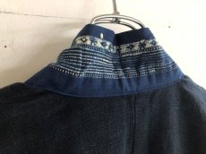 画像6: 本藍染ロング丈ジャケット　（貴州省ミャオ族・トン族　手紬手織り木綿）ドロップショルダー　 (6)