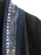 画像8: 本藍染ロング丈ジャケット　（貴州省ミャオ族・トン族　手紬手織り木綿）ドロップショルダー　 (8)