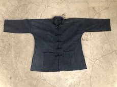 画像1: 本藍染　カンフージャケット（ドロップショルダー）　貴州省ミャオ族　手紬手織り木綿　（ユニセックス） (1)