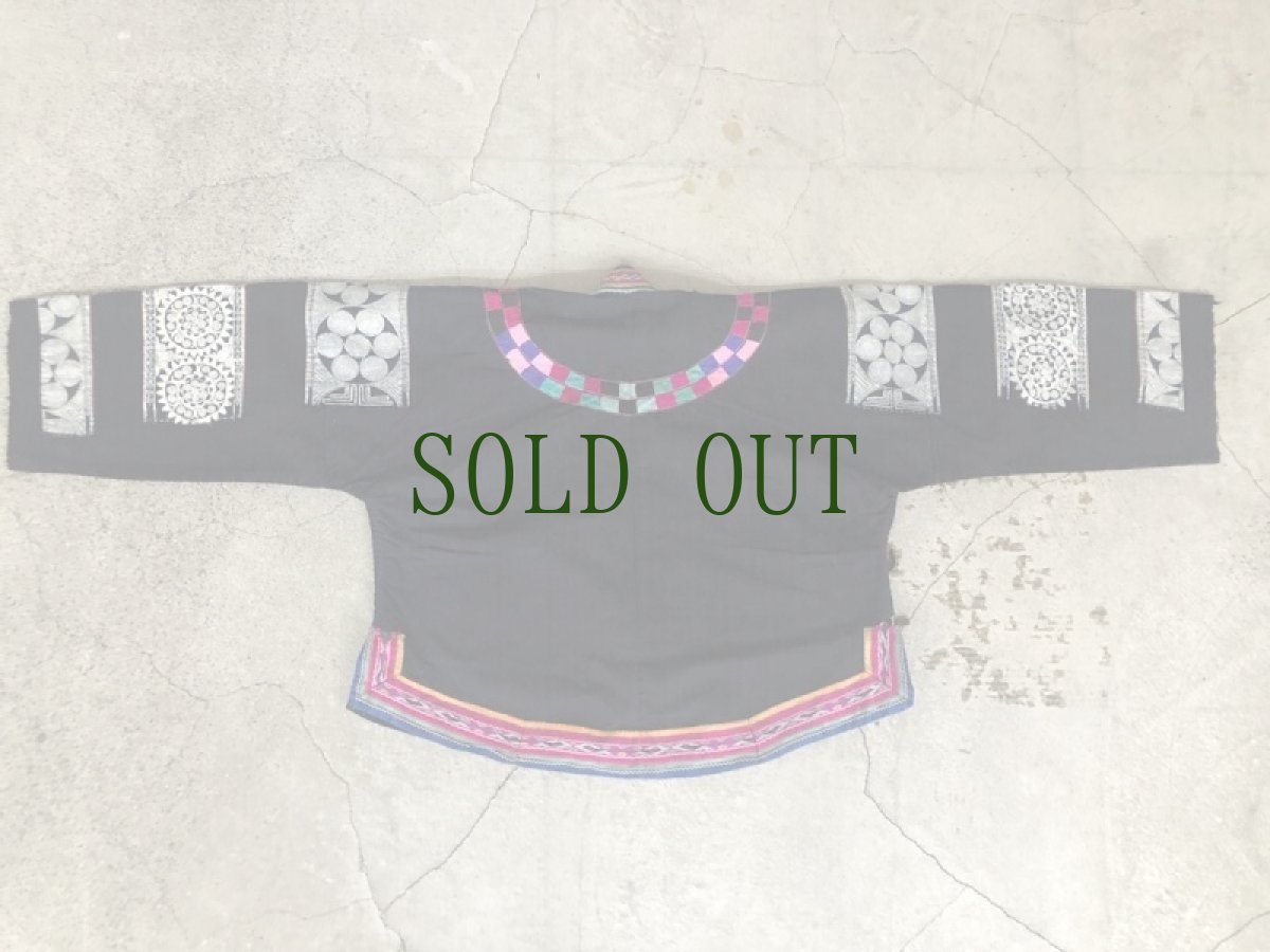 画像14: 貴州省布依族(プイ族) 刺繍・ろうけつ・藍染め 木綿ジャケット(ビンテージ) (14)