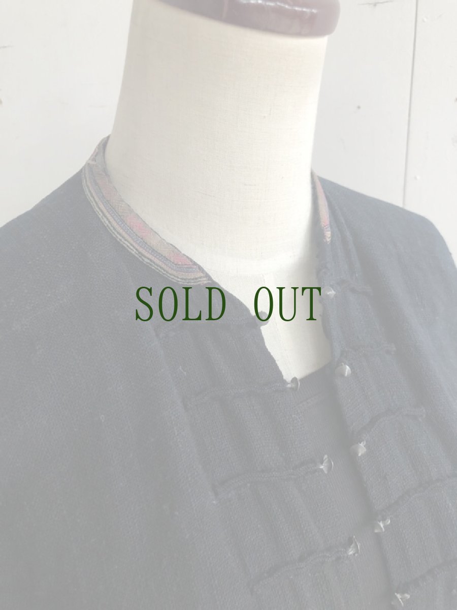 画像13: 雲南省金平県瑶族（jing ping yao）ヤオ族藍染ジャケット（綿麻製・ユニセックス）ビンテージ (13)