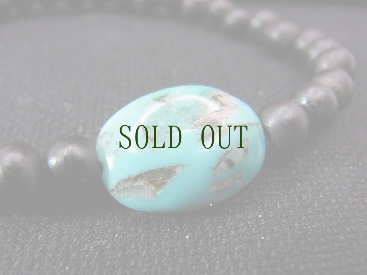 画像6: チベタン・オールドターコイズ(yu)と沈香（伽羅）のブレスレット 　（tibetan old turquoise）  (6)