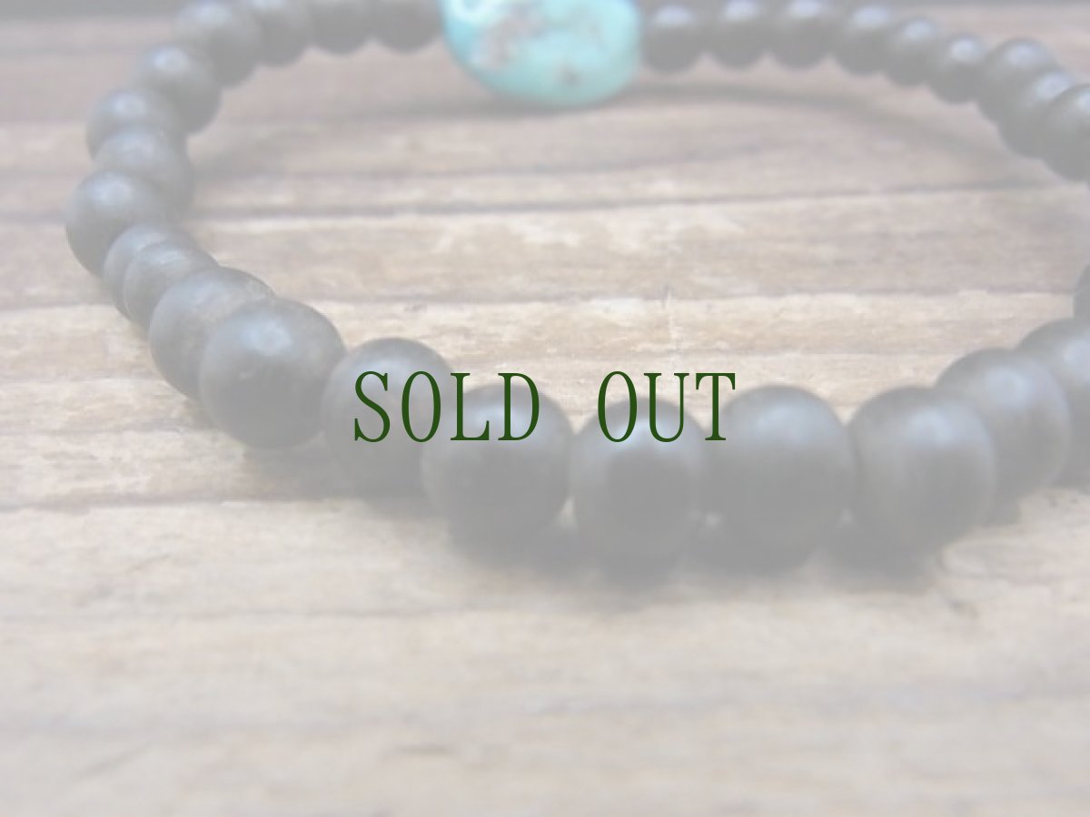 画像7: チベタン・オールドターコイズ(yu)と沈香（伽羅）のブレスレット 　（tibetan old turquoise）  (7)