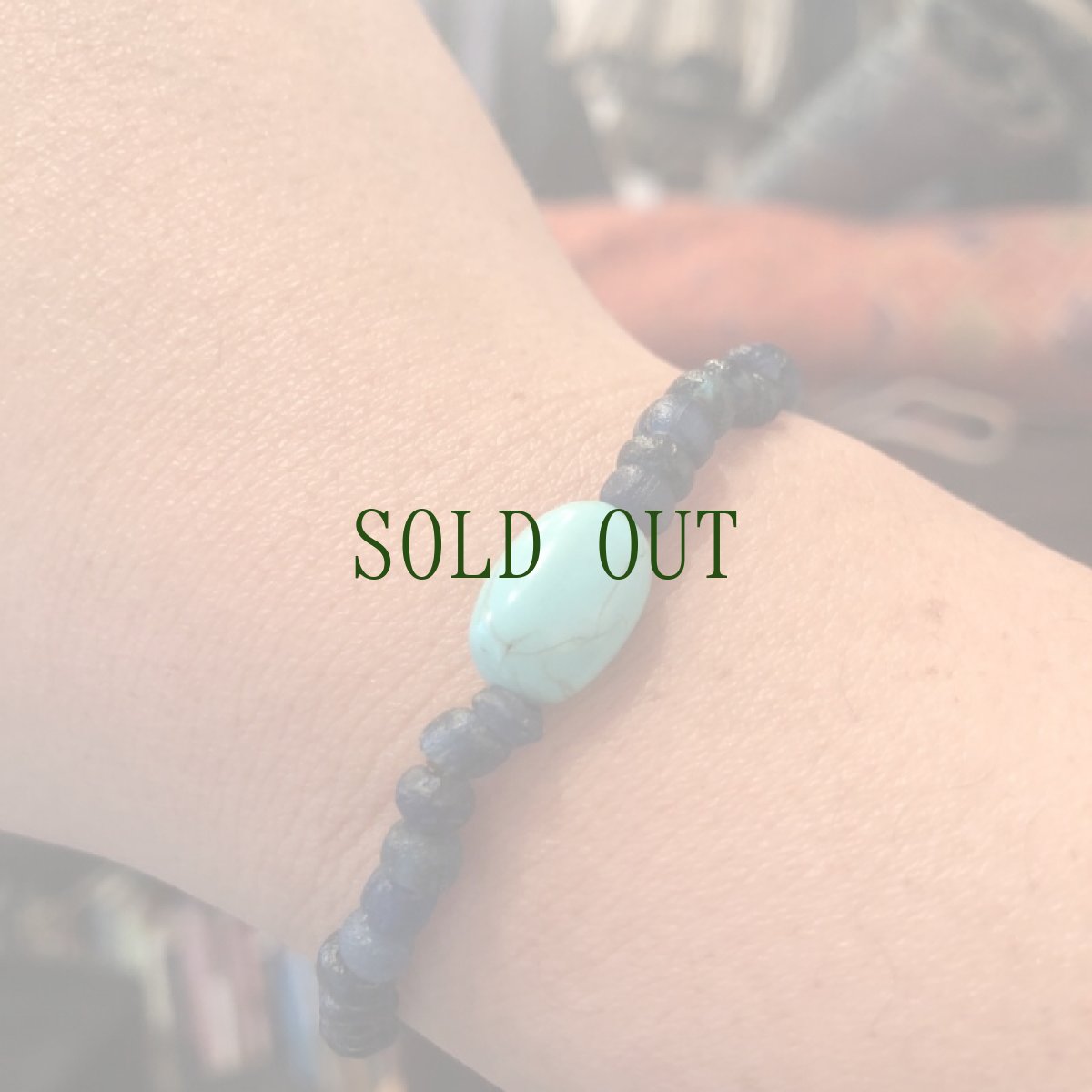 画像8: チベタン・オールドターコイズ(yu)と古代瑠璃玉のブレスレット 　（tibetan old turquoise）  (8)