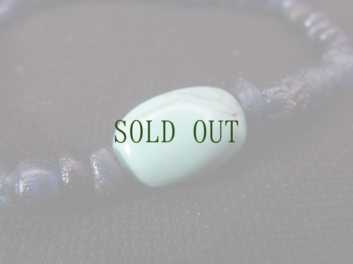 画像6: チベタン・オールドターコイズ(yu)と古代瑠璃玉のブレスレット 　（tibetan old turquoise）  (6)