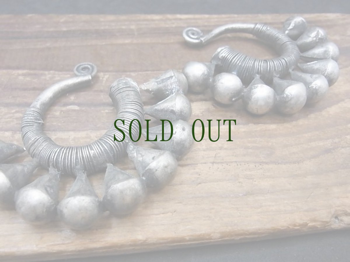 画像2: 貴州苗族（ミャオ族）のシルバーピアス(苗銀) (2)