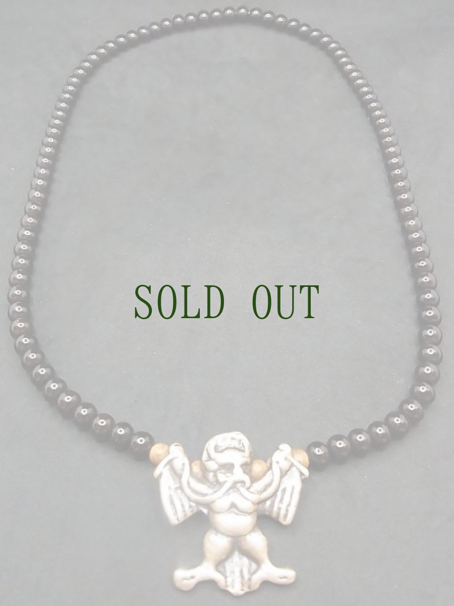 画像5: トクチャ(天鉄・Thogchags)　霊鳥キュンと椰子珠、沈香珠の首飾り (5)