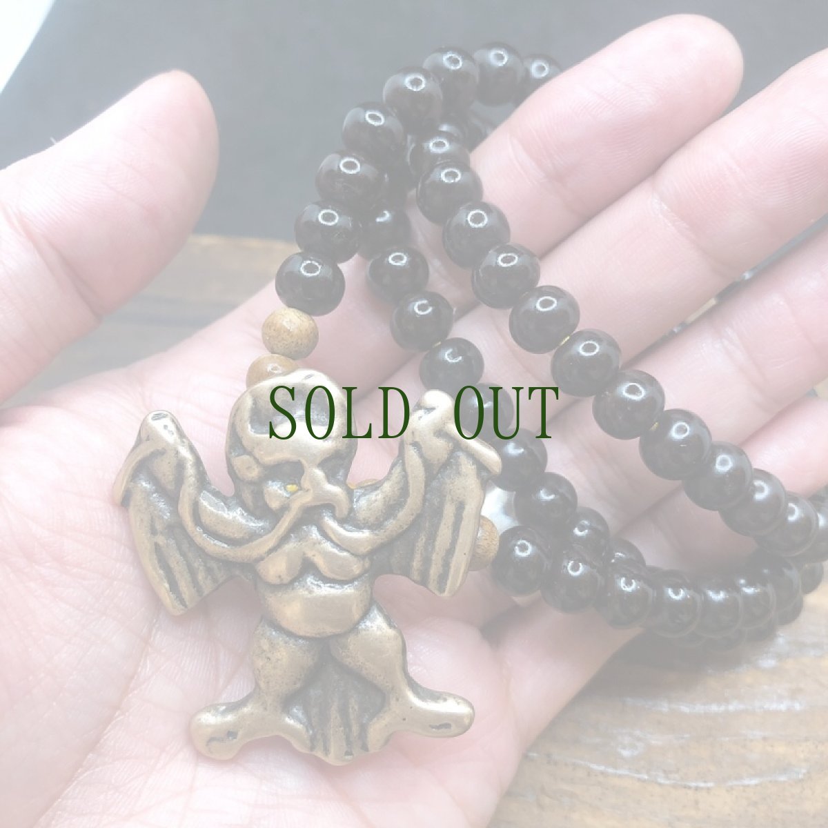 画像12: トクチャ(天鉄・Thogchags)　霊鳥キュンと椰子珠、沈香珠の首飾り (12)