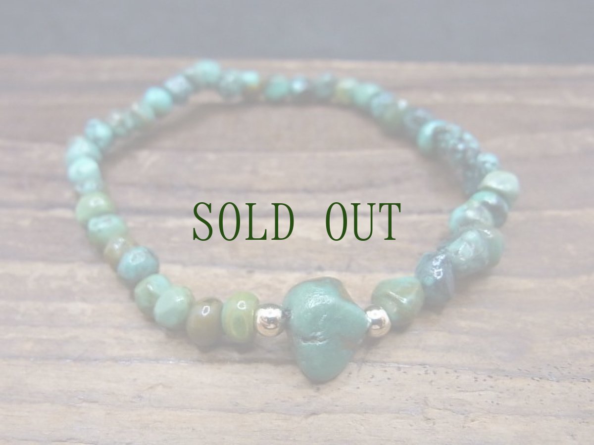 画像3: チベタン天然ターコイズ(yu)のブレスレット 　（tibetan natural turquoise）  (3)