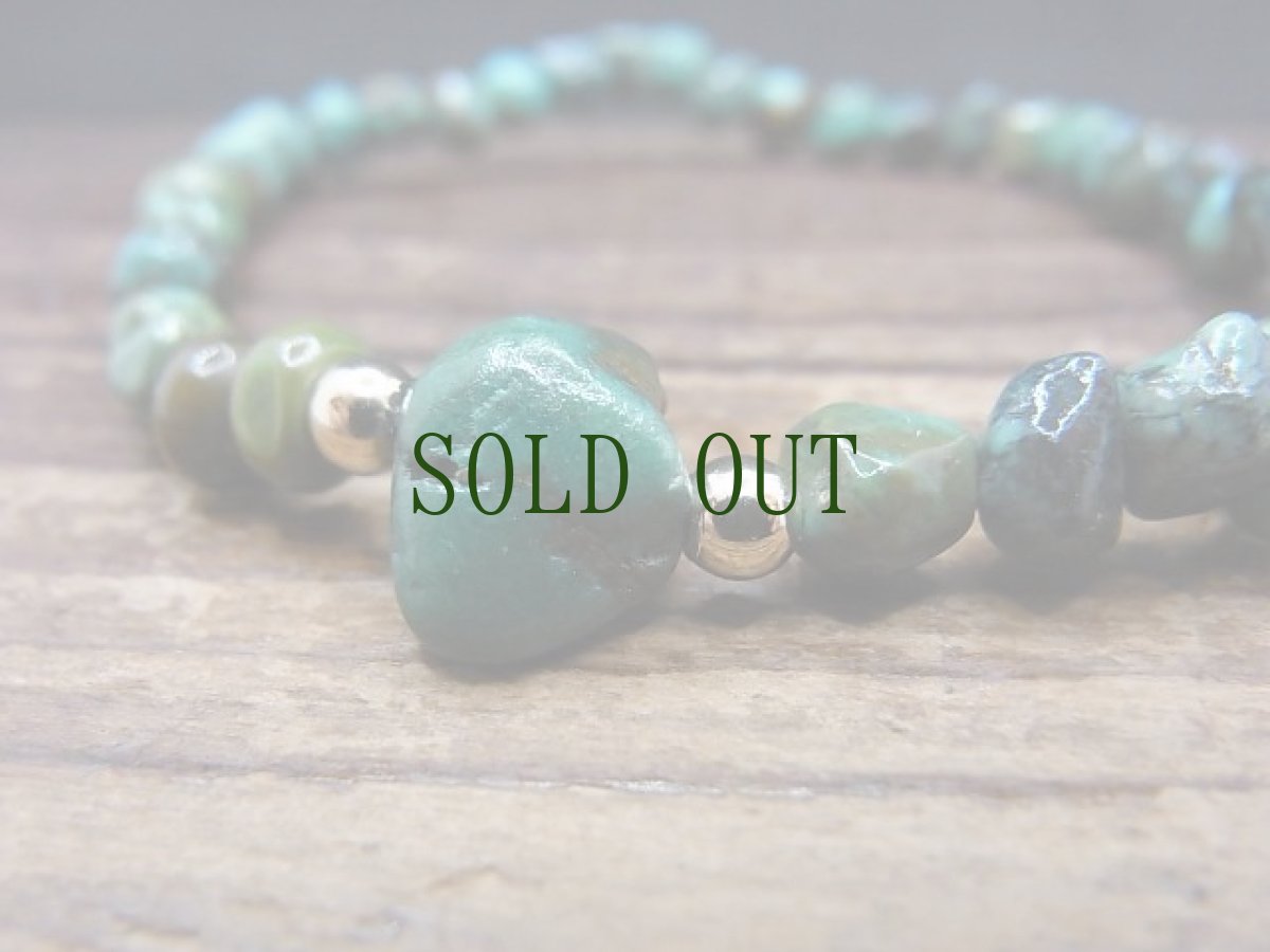 画像4: チベタン天然ターコイズ(yu)のブレスレット 　（tibetan natural turquoise）  (4)