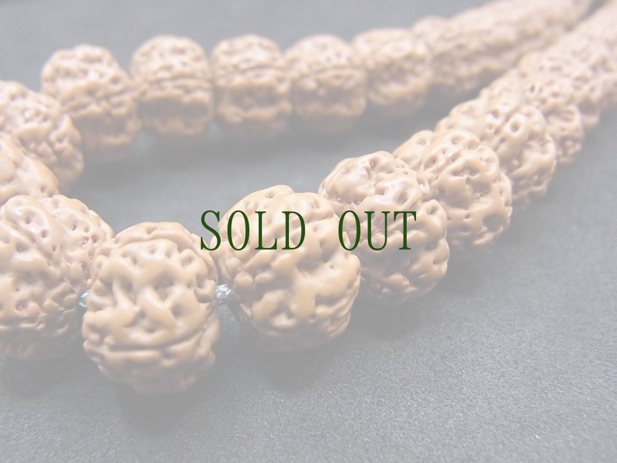 画像8: 金剛菩提樹（ルドラクシャ）とチベットタシタゲ紋の親玉の108珠念珠　13mm　5ムキ (8)