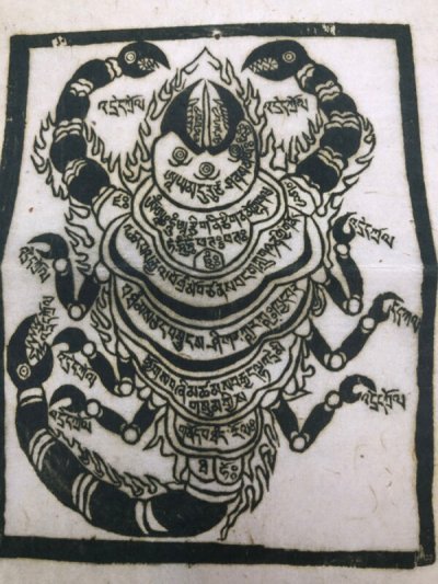 画像2: チベット・蠍の真鍮製トクチャ（護符）銅製