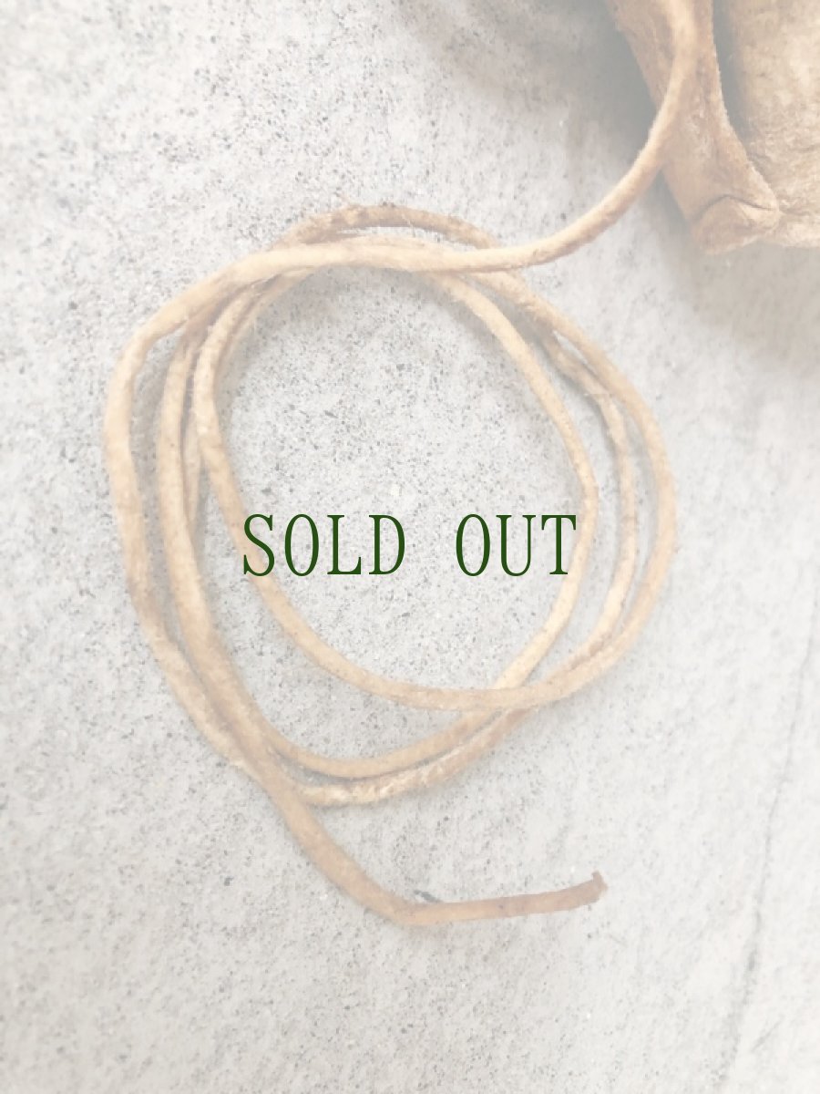 画像7: チベット　ヤクの革紐　1本売り（切り売り）　うす茶色 (7)