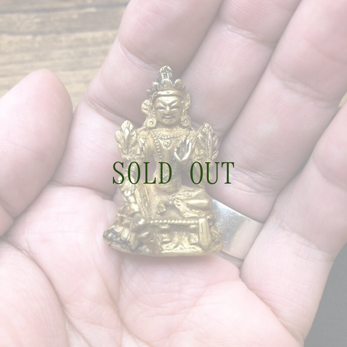 画像7: チベット・グリーンターラ　鍍金仏　（アンティーク・豆仏・金銅仏） (7)