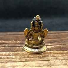 画像4: チベット・グリーンターラ　鍍金仏　（アンティーク・豆仏・金銅仏） (4)