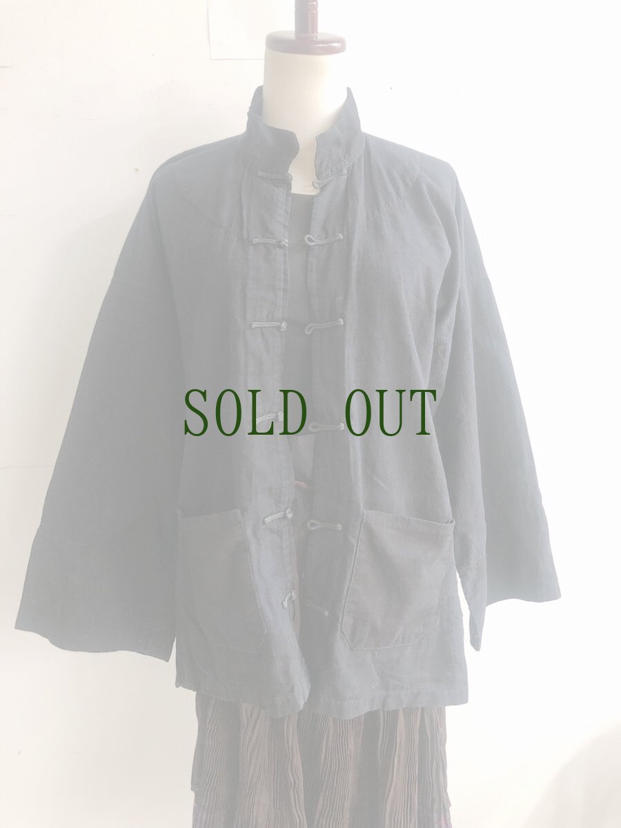 画像6: 貴州省トン族、木綿・藍染　カンフージャケット（ビンテージ）　（ユニセックス・メンズMサイズ相当） (6)