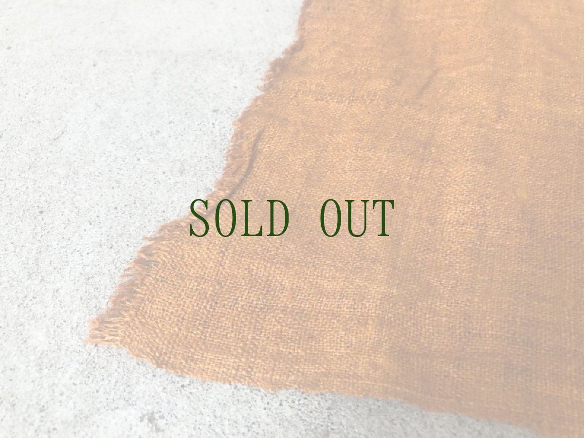 画像4: 貴州省ミャオ族　柿染め　火麻製（大麻・hemp）反物　（鯨尺1尺×7,8ｍ）ビンテージ　 (4)