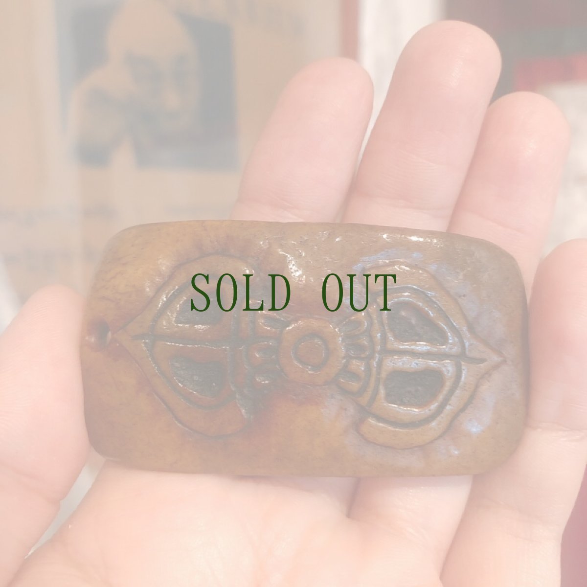 画像10: カパラの根付　ドルジェ・金剛杵　(tibetan old kapala )　チベット密教法具・数珠飾り (10)