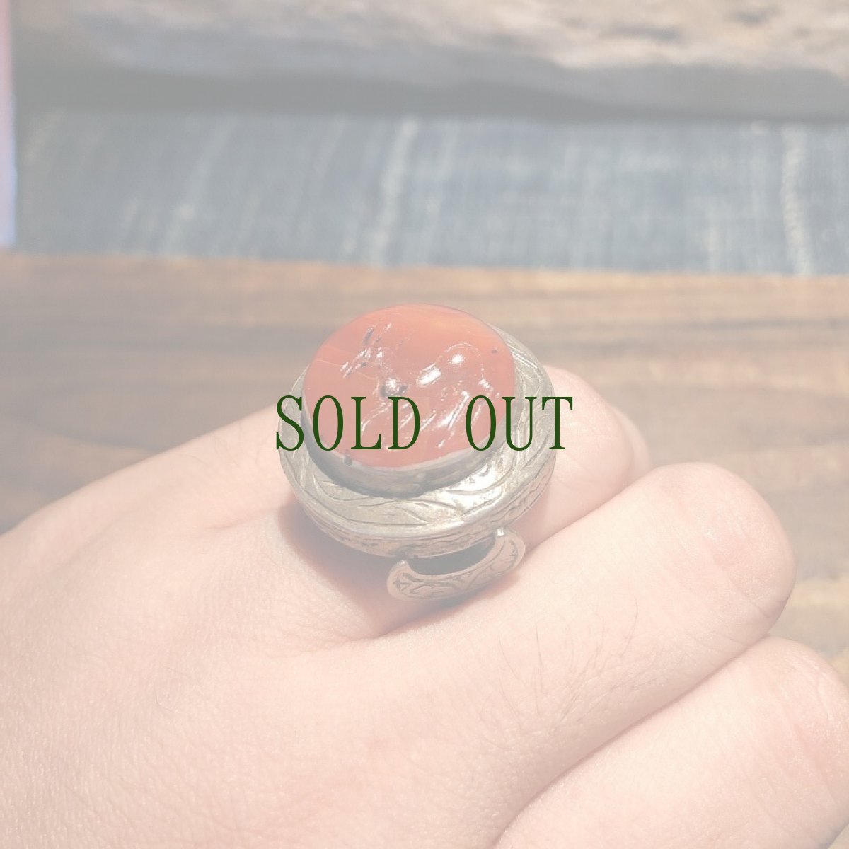 画像8: インタリオのオールドシルバーリング　羚羊デザイン（カーネリアン）ペルシア (8)