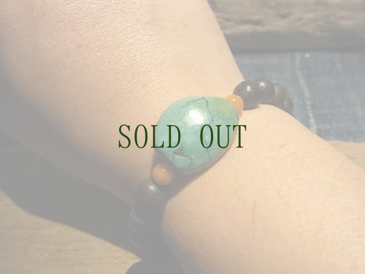 画像6: アンティーク　チベタン天然ターコイズ(yu)と沈香珠、星月菩提樹のブレスレット (6)