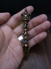 画像6: チベット密教法具　ブルパ（独鈷杵）真鍮製　10cm (6)