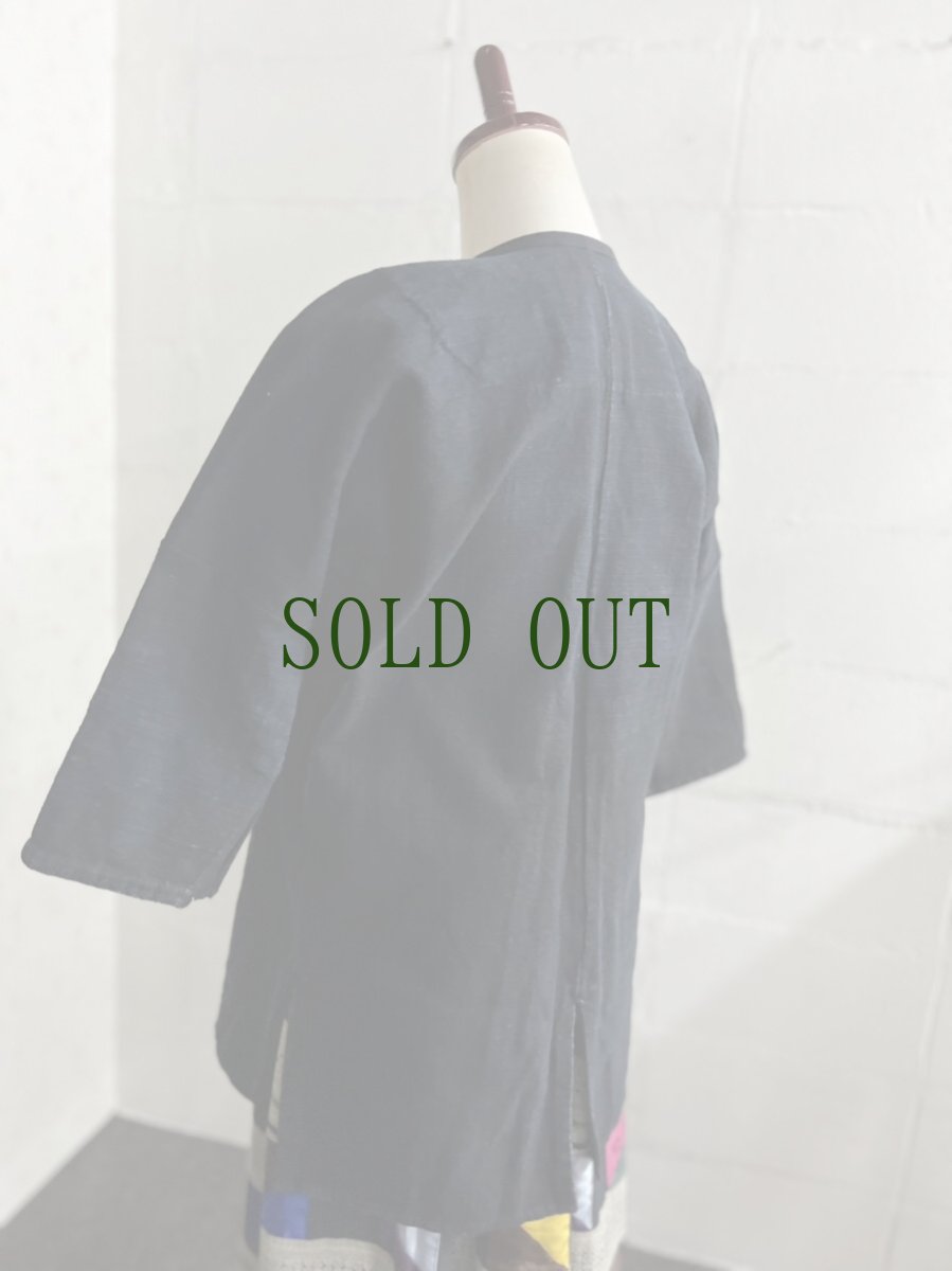 画像9: 雲南省金平県瑶族（jing ping yao）ヤオ族藍染ジャケット（綿麻製・ユニセックス）ビンテージ (9)