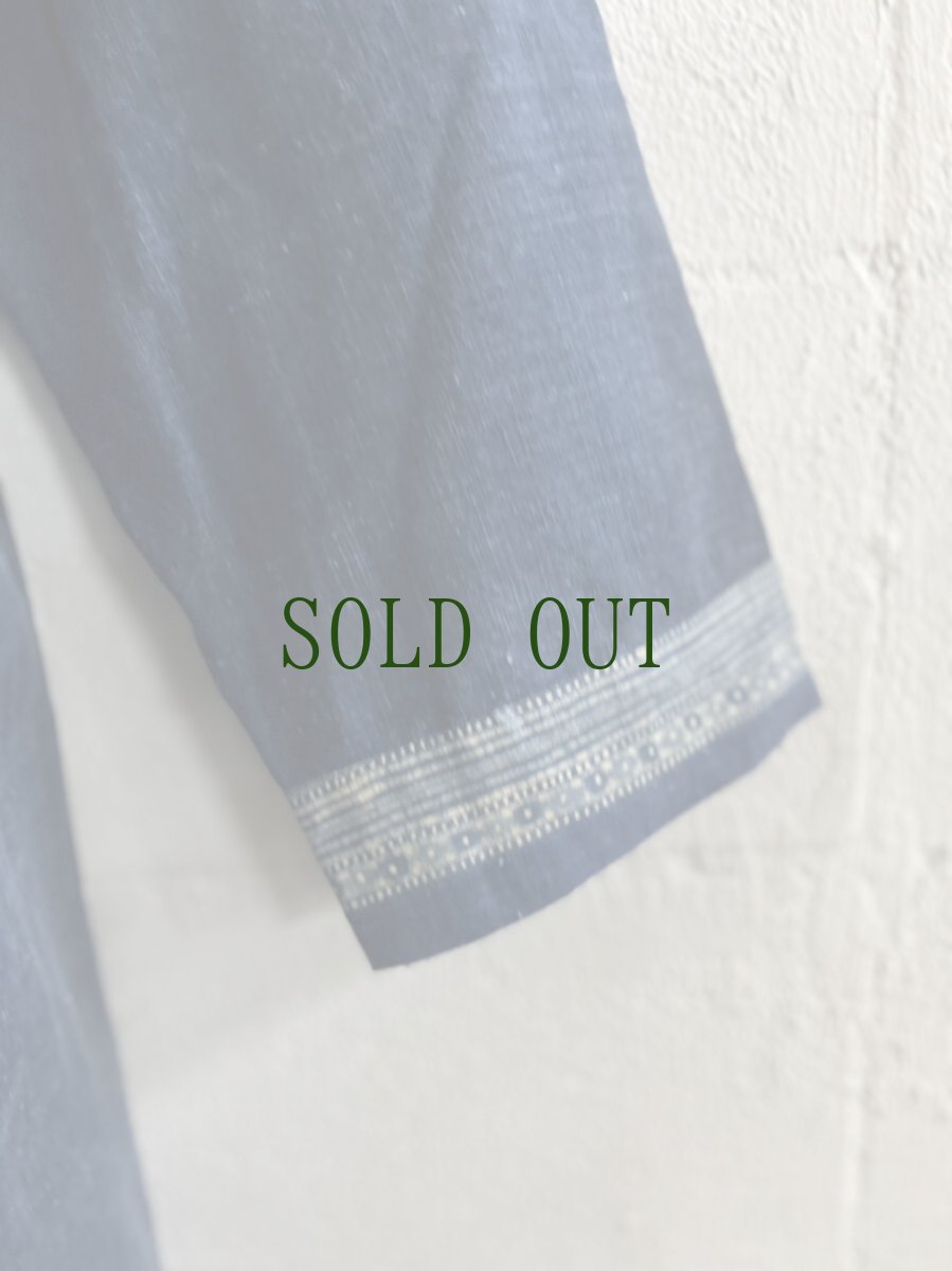 画像5: 本藍染ロング丈ジャケット　（貴州省ミャオ族・トン族　手紬手織り木綿）ドロップショルダー　 (5)