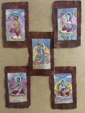 画像1: チベットのタンカ(菩薩画)ザカཙ་ཀ　5点　アンティーク (1)