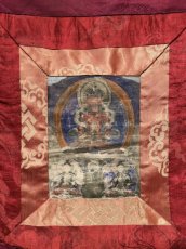 画像2: チベット仏教・阿弥陀三尊のタンカ　(tibetan tshe dpag med thangka)　開眼　極楽浄土 (2)