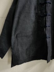 画像5: 本藍染　カンフージャケット（ドロップショルダー）　貴州省ミャオ族　手紬手織り木綿　（ユニセックス/Sサイズ） (5)