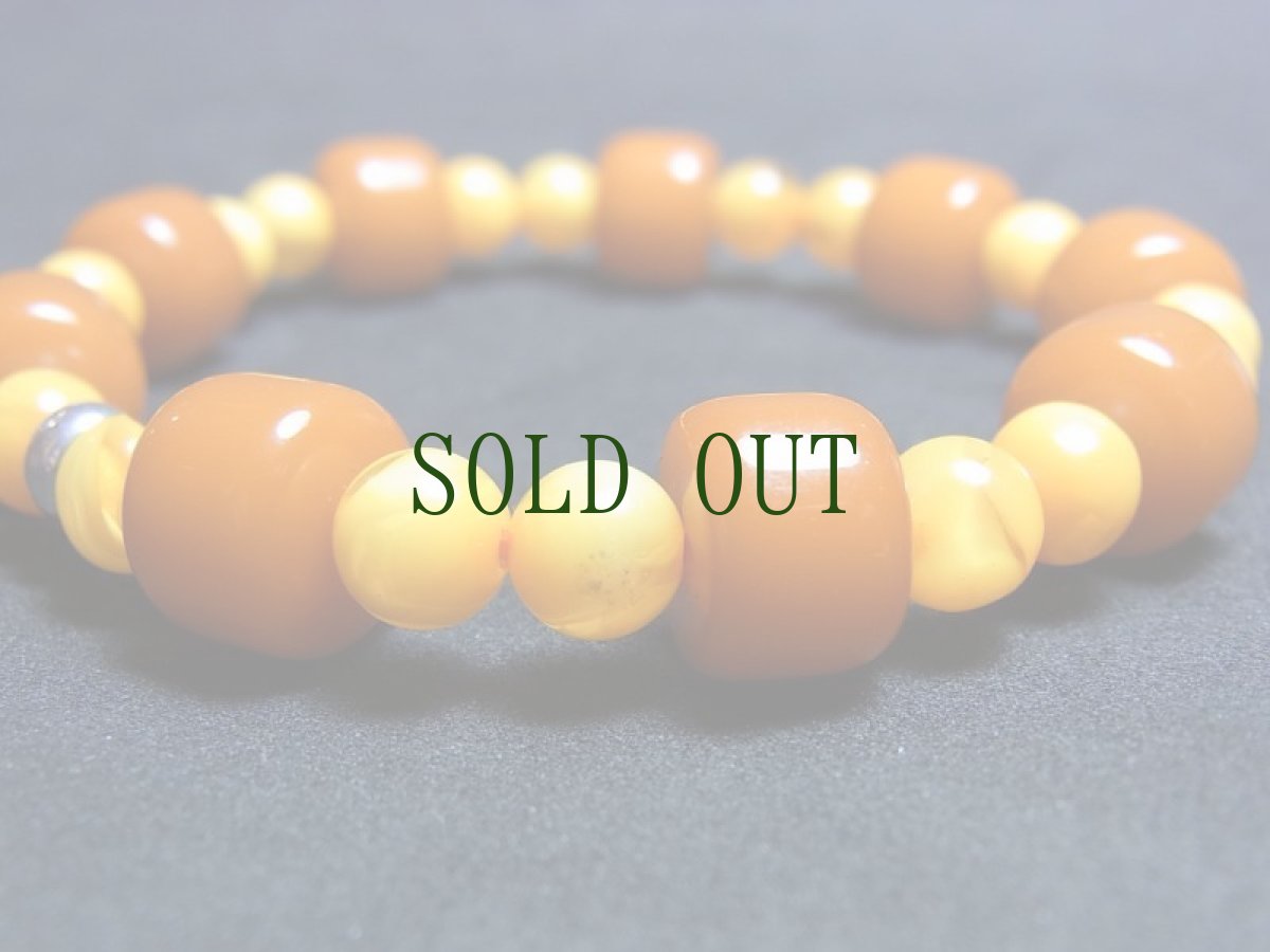 画像3: チベタン・アンバー（数珠用琥珀珠・樹脂玉）のブレスレット (3)