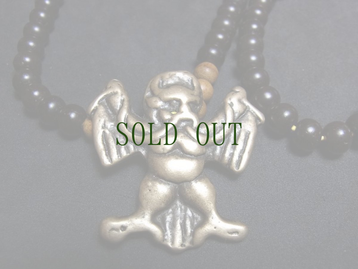 画像2: トクチャ(天鉄・Thogchags)　霊鳥キュンと椰子珠、沈香珠の首飾り (2)