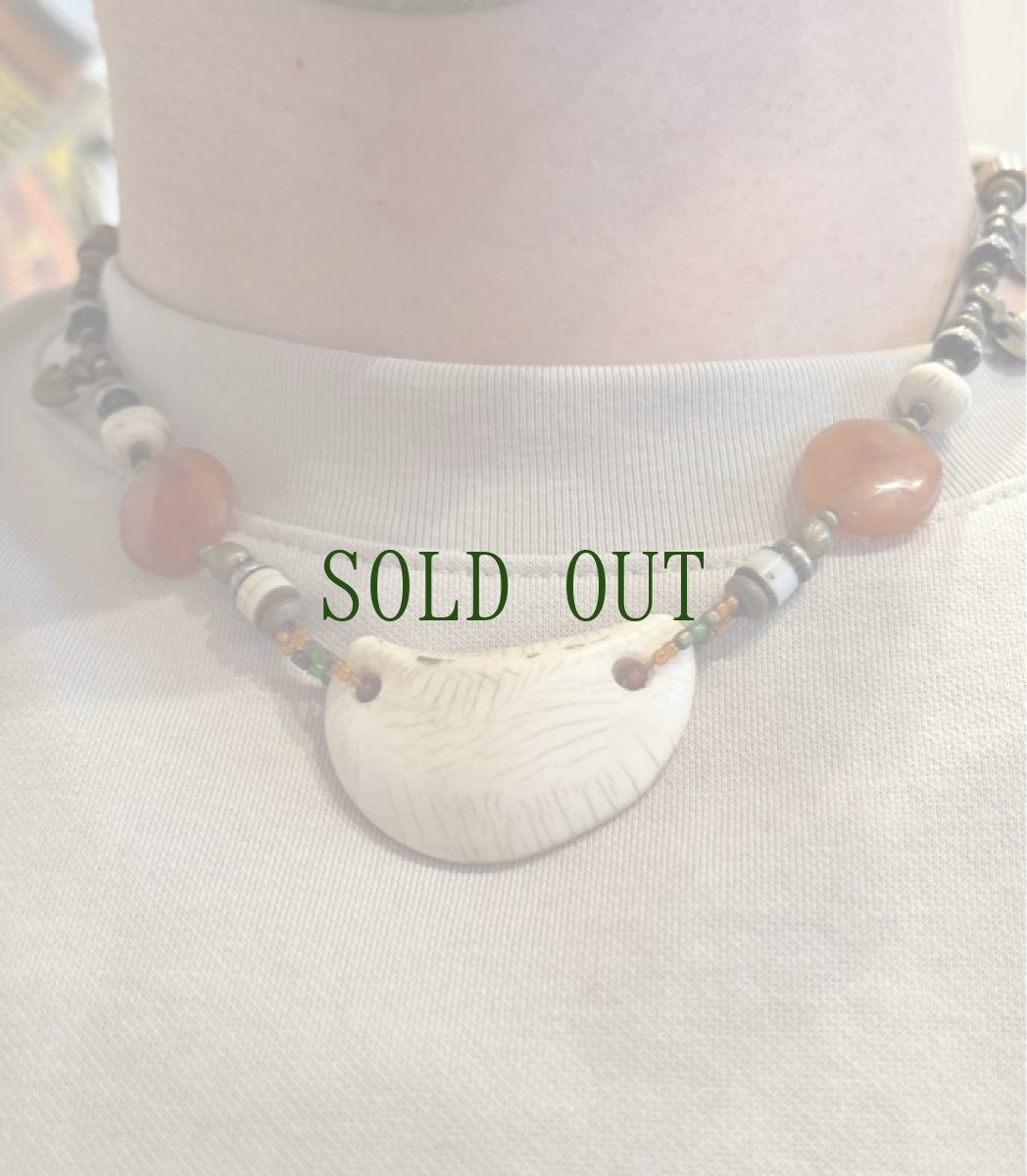 画像10: ナガ族（ナガランド）　シェル＆ブラスネックレス (10)