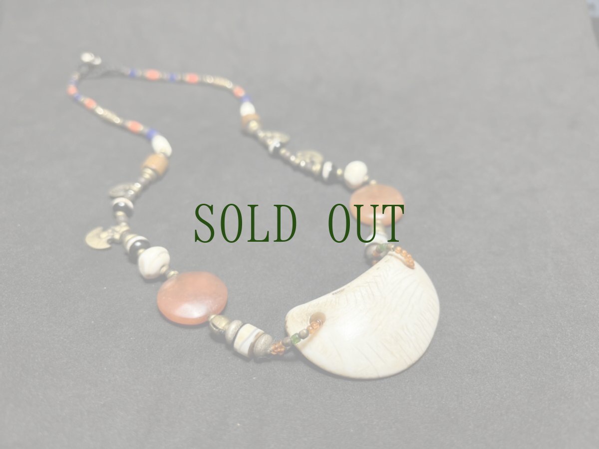 画像2: ナガ族（ナガランド）　シェル＆ブラスネックレス (2)