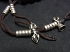 画像7: チベット・老黒木珠と山珊瑚、カウンターの御数珠　( TIbetan old wood beads  mala )　107 玉 (7)