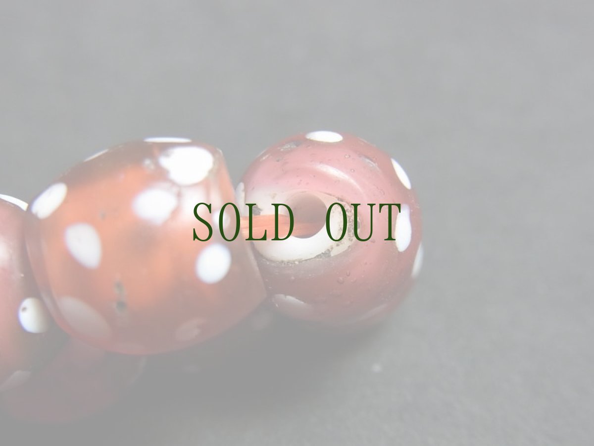 画像9:  とんぼ玉アンティーク（Old Venetian Fancy glass beads)【ファンシー/ホワイトハート】ブレスレット (9)