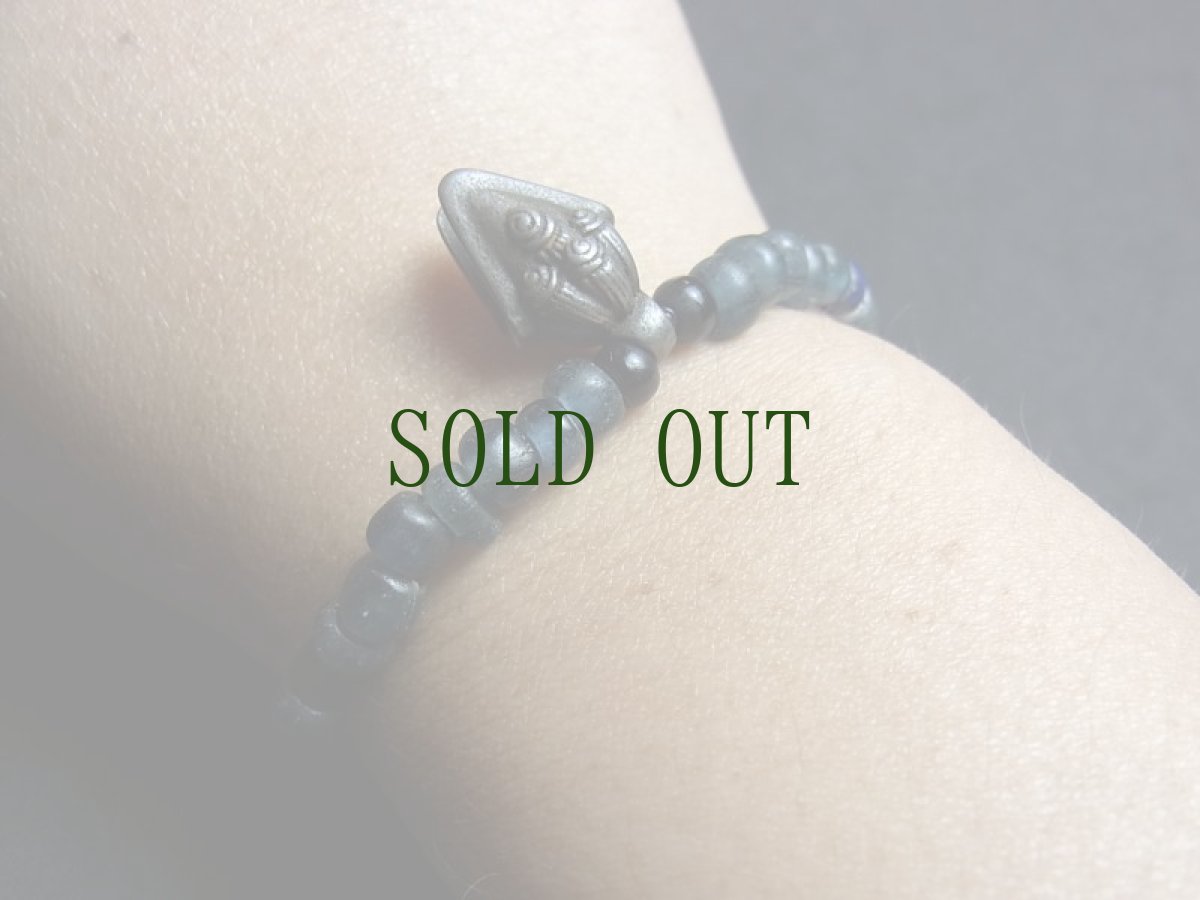 画像9: 古代ペルシャ（古代ローマン）瑠璃珠（とんぼ玉）とチベットの数珠飾りのブレスレット　 (9)