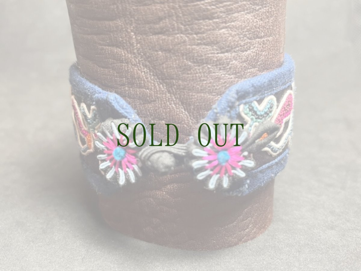 画像5: 貴州省ミャオ族の刺繍古裂・布ブレスレット　 (5)