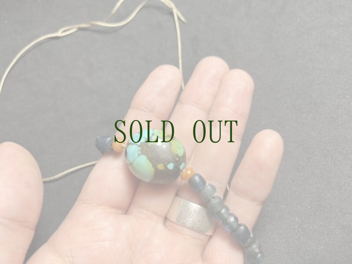 画像7: TIbetan old turquoise   チベタンターコイズ(yu)　と古代瑠璃珠（ガラス玉）の首飾り (7)