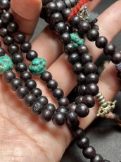 画像7: チベット・老紫檀とターコイズ、カウンターの御数珠　( TIbetan old rose wood beads  mala )　100 玉 (7)