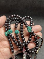 画像6: チベット・老紫檀とターコイズ、カウンターの御数珠　( TIbetan old rose wood beads  mala )　100 玉 (6)