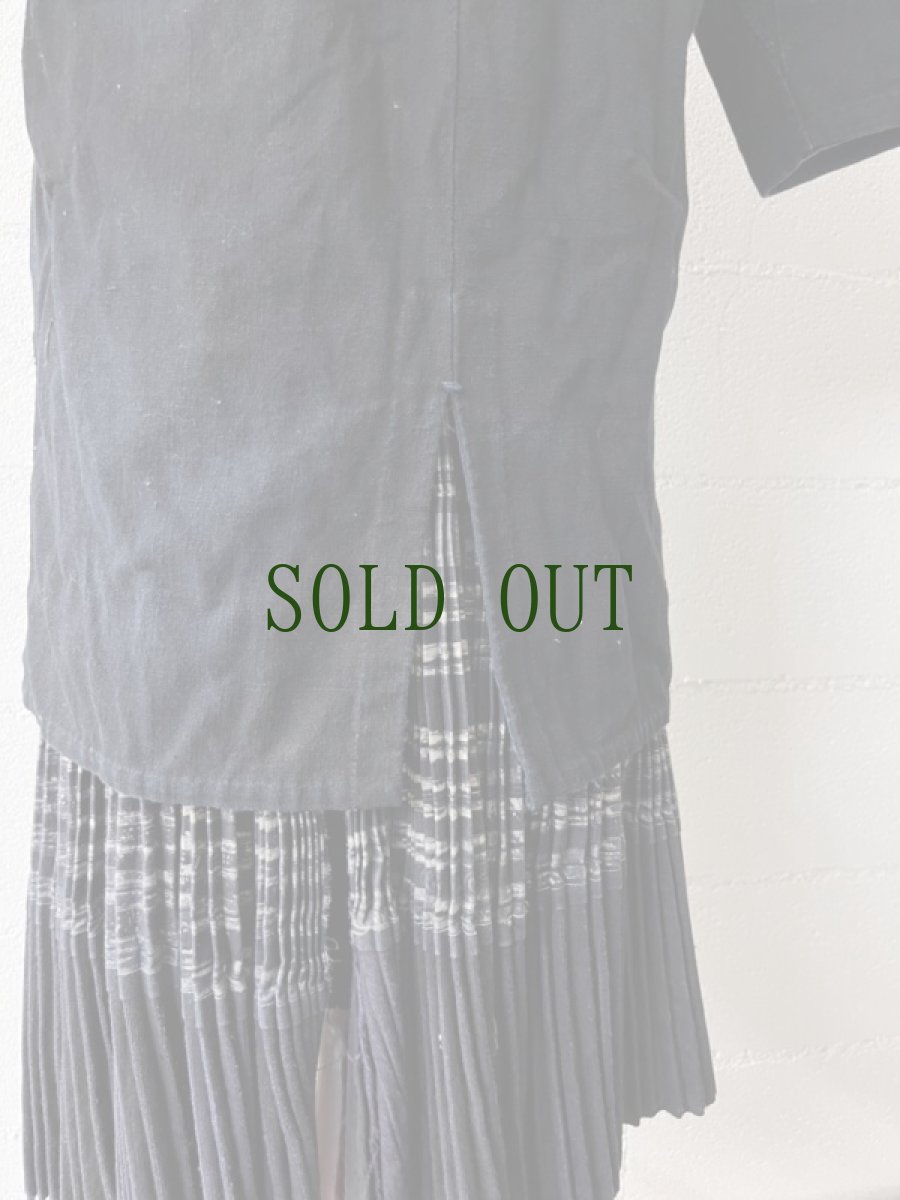 画像15: 雲南省金平県瑶族（jing ping yao）ヤオ族藍染ジャケット（綿麻製・ユニセックス）ビンテージ (15)