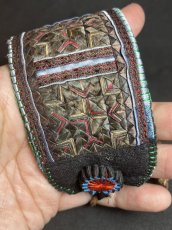 画像6: 貴州省苗族（ミャオ族）の刺繍古裂・布ブレスレット　（Miao old embroidered cloth bracelet） (6)